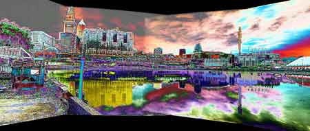 collision bend, handheld multi-image panorama
