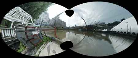 collision bend, handheld multi-image panorama